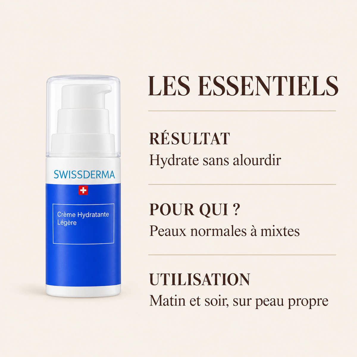 Swissderma Crème Hydratante Légère 50 ml